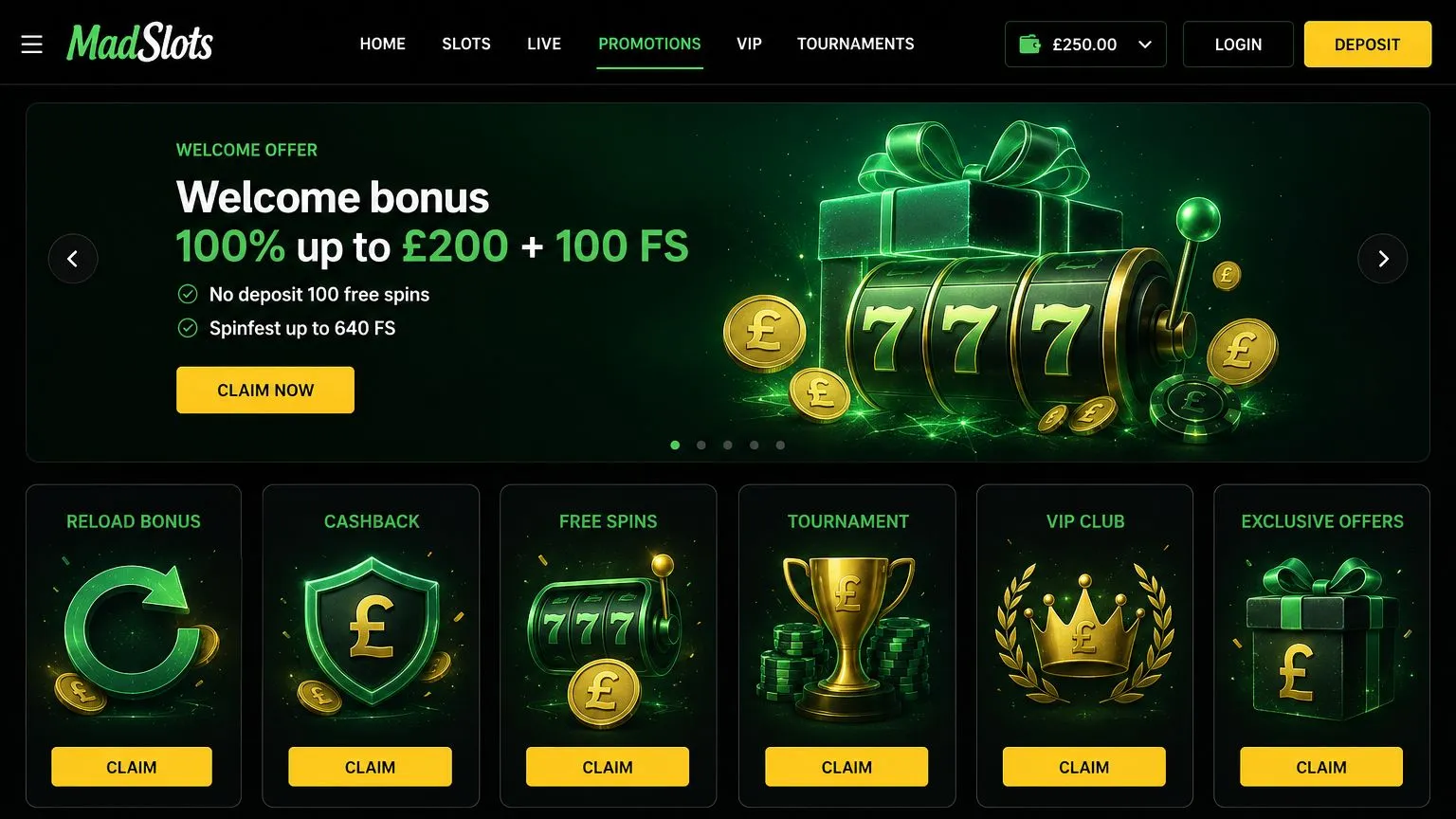 Casino bonuses and promotional offers MadSlots